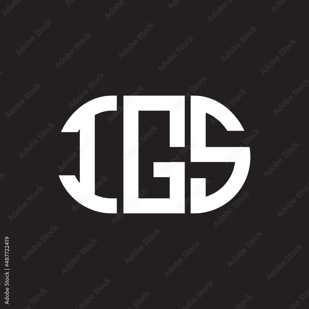Obraz premium IGS letter logo design on black background. IGS creative initials letter logo concept. IGS letter design.
