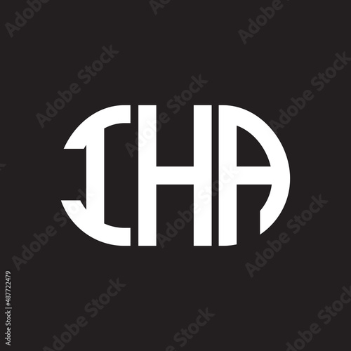 IHA letter logo design on black background. IHA creative initials letter logo concept. IHA letter design.