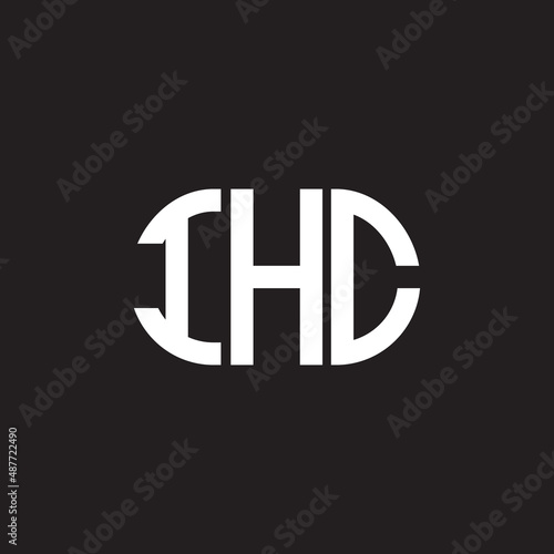 IHC letter logo design on black background. IHC creative initials letter logo concept. IHC letter design. photo