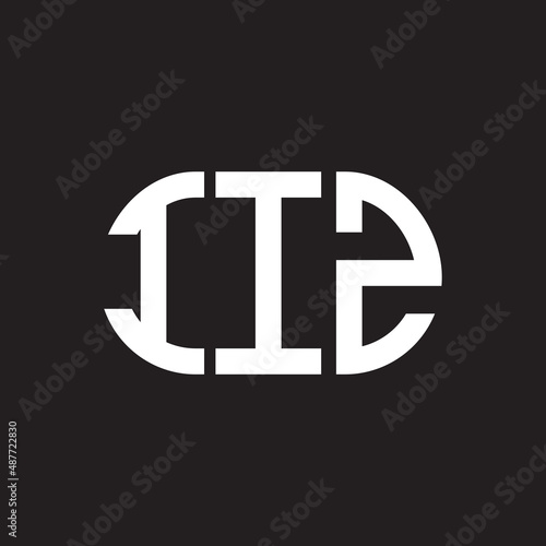 IIZ letter logo design on black background. IIZ creative initials letter logo concept. IIZ letter design.