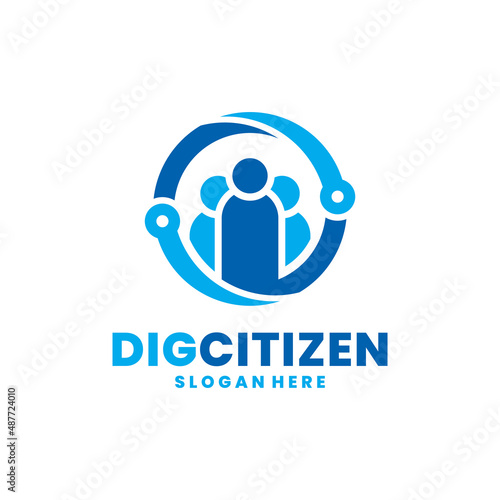 Digital Citizen logo vector. Social technology logo template design concept.
