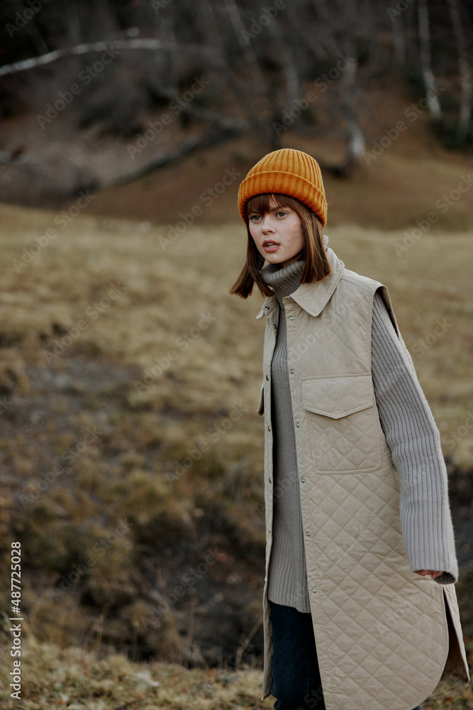 woman trees without leaves travel fresh air walk landscape woman trees without leaves travel fresh air walk landscape