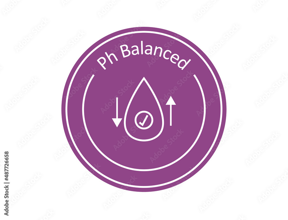 pH balanced icon, badge vector illustration pH balanced icon, badge vector illustration