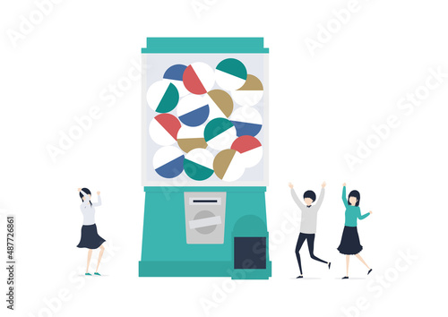 みんな大好き　日本のガチャガチャ！なイラスト素材｜mayucolor02