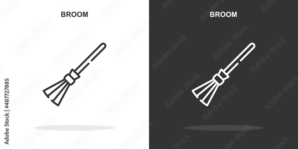 Obraz premium broom line icon. Simple outline style.broom linear sign. Vector illustration isolated on white background. Editable stroke EPS 10
