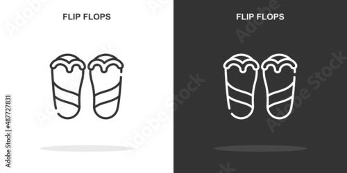 flip flops line icon. Simple outline style.flip flops linear sign. Vector illustration isolated on white background. Editable stroke EPS 10