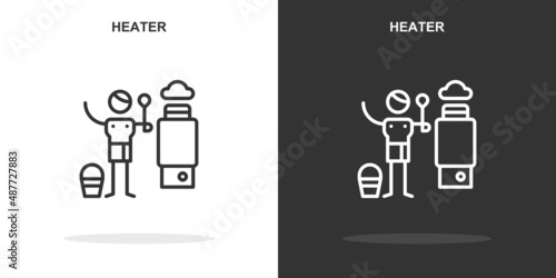 heater line icon. Simple outline style.heater linear sign. Vector illustration isolated on white background. Editable stroke EPS 10