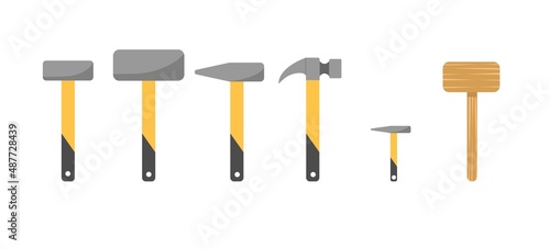 Set of hammer. Vector illustration