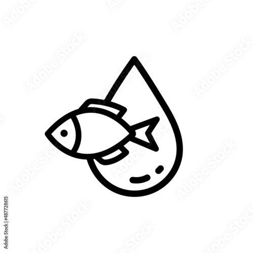 Set of fish oil icon line symbol