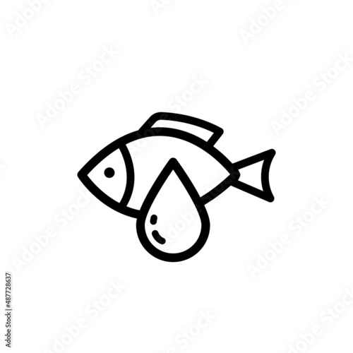 Set of fish oil icon line symbol