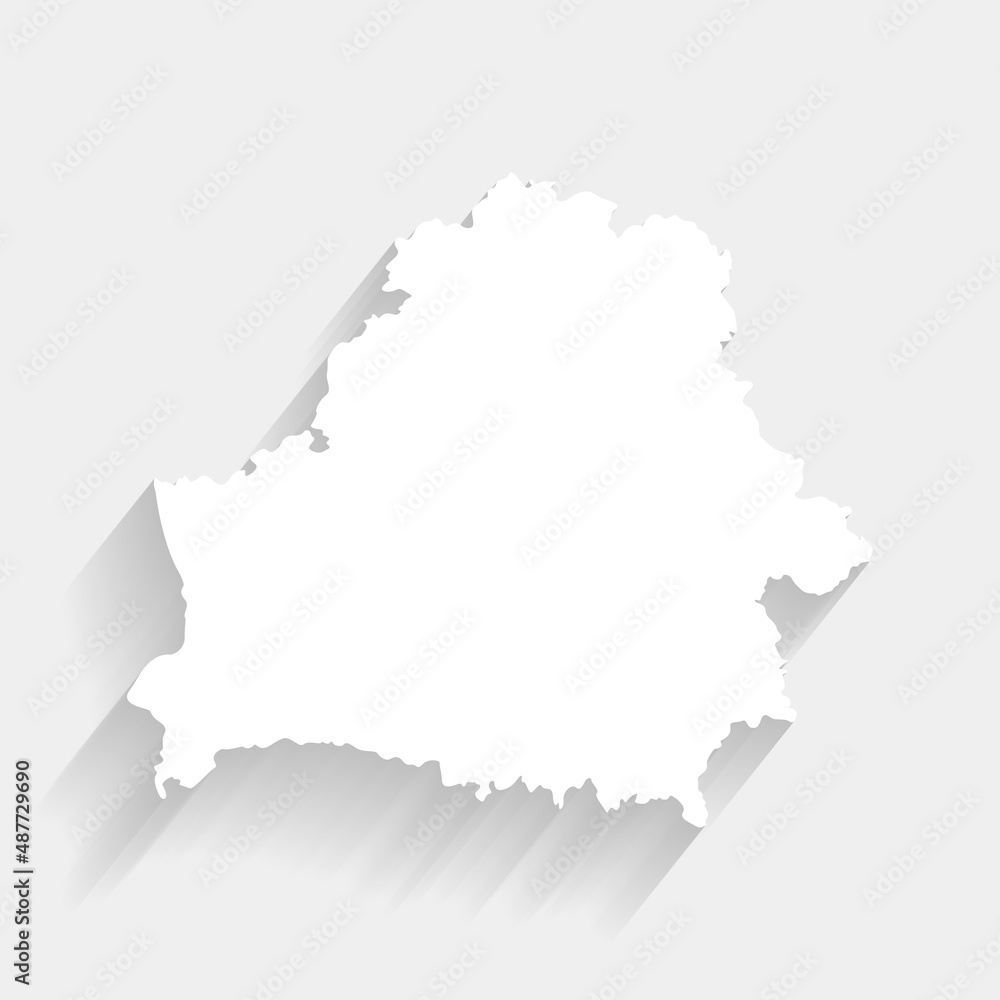 White Belarus map on gray background, vector, illustration