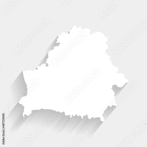 White Belarus map on gray background, vector, illustration