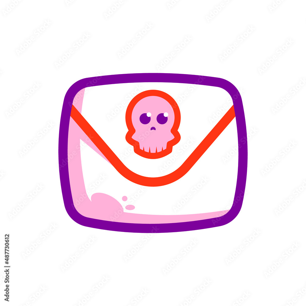 Envelope with Skull Icon