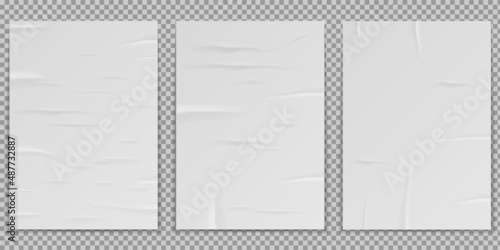 White Sheet of old crumpled paper, crumpled paper texture, vector