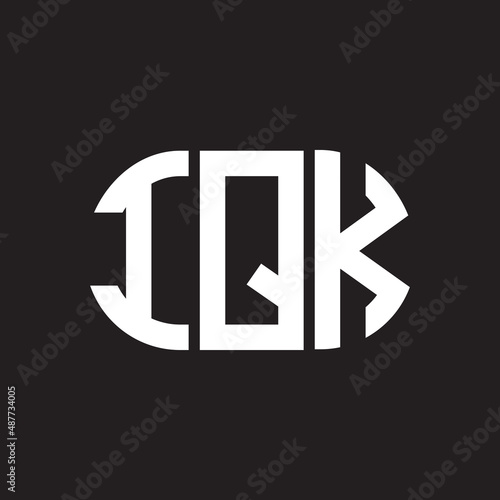 IQK letter logo design on black background. IQK creative initials letter logo concept. IQK letter design.
