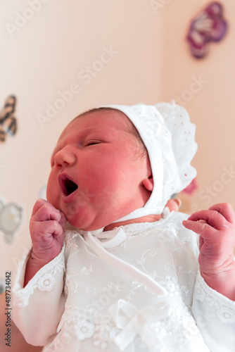 newborn baby girl closeup