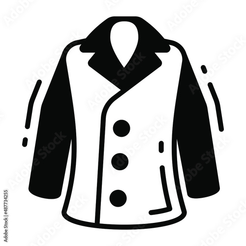 topcoat icon, trendy Style, Isolated on White Background, Stock vector illustrations.