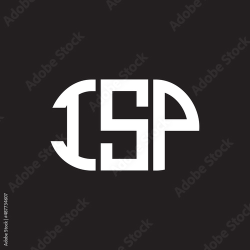 ISP letter logo design on black background. ISP creative initials letter logo concept. ISP letter design.