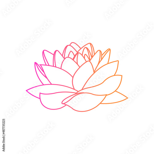 pink lotus flower logo isolated on white