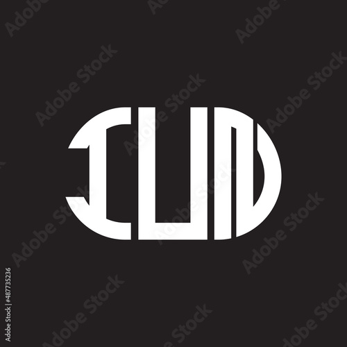 IUN letter logo design on black background. IUN creative initials letter logo concept. IUN letter design. photo