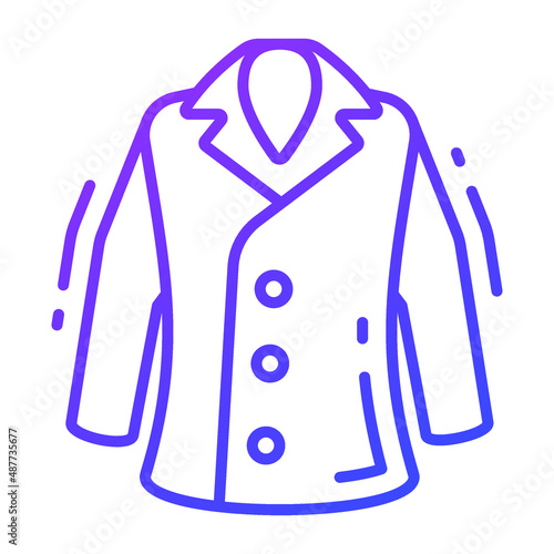 topcoat icon, trendy Style, Isolated on White Background, Stock vector illustrations.