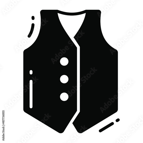 waistcoat icon, trendy Style, Isolated on White Background, Stock vector illustrations.