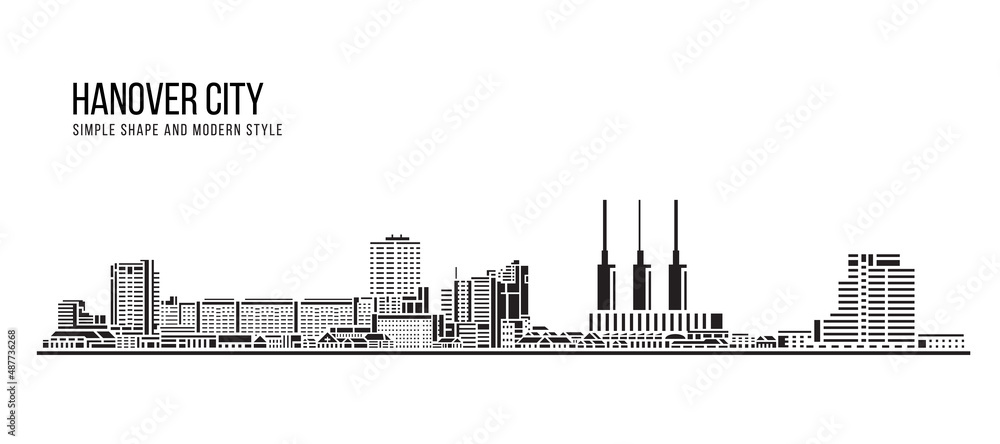 Cityscape Building Abstract Simple shape and modern style art Vector design - Hanover city