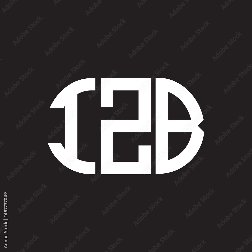 IZB letter logo design on black background. IZB creative initials letter logo concept. IZB letter design. IZB letter logo design on black background. IZB creative initials letter logo concept. IZB letter design.