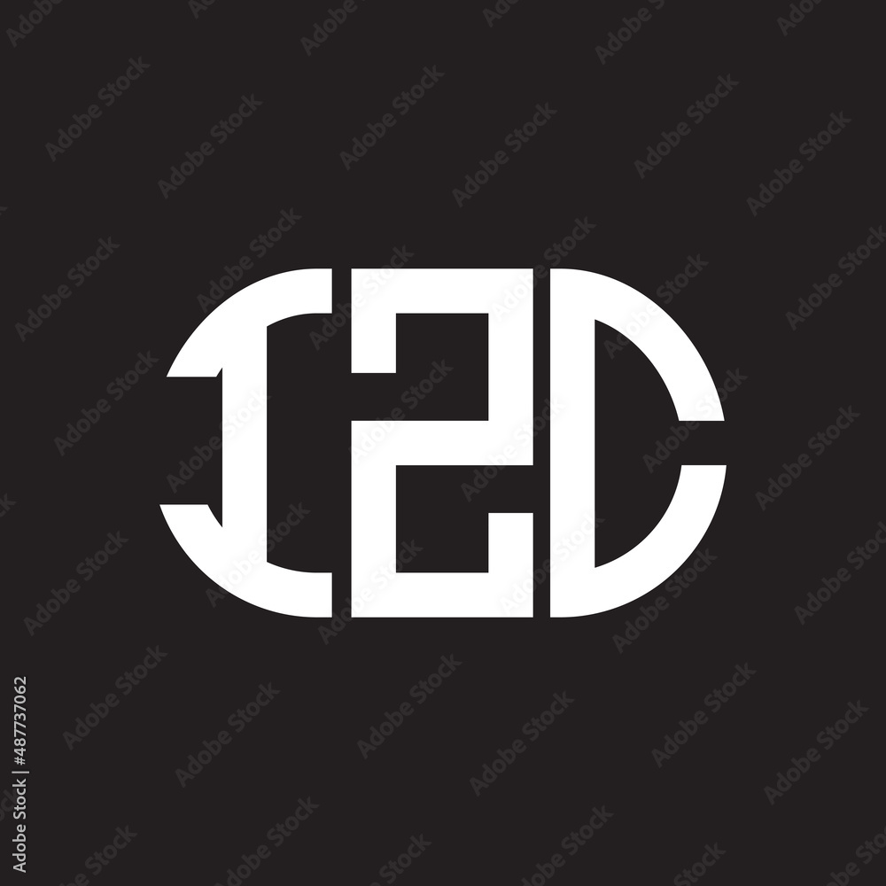 Obraz premium IZC letter logo design on black background. IZC creative initials letter logo concept. IZC letter design.
