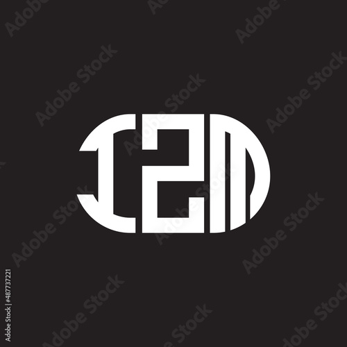 IZM letter logo design on black background. IZM creative initials letter logo concept. IZM letter design. photo