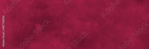 Dark red magenta concrete paper texture background, banner panorama view vintage wall