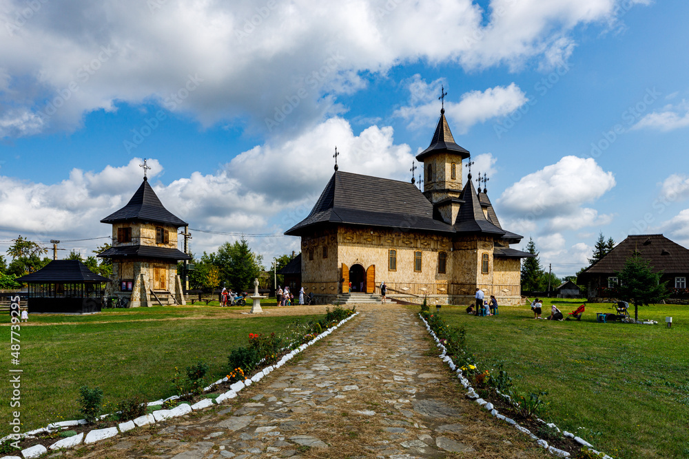 Fototapeta premium An old wooden church at Gura Humorului 