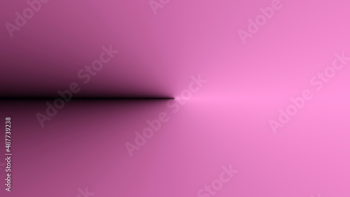 Top view of a pole shadow that is illuminating by side light on pink plain (3D Rendering)