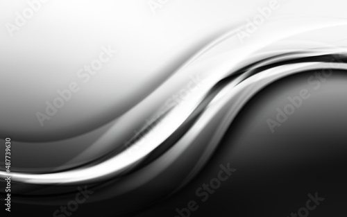 Abstract Gray Wave Design Black and White Background