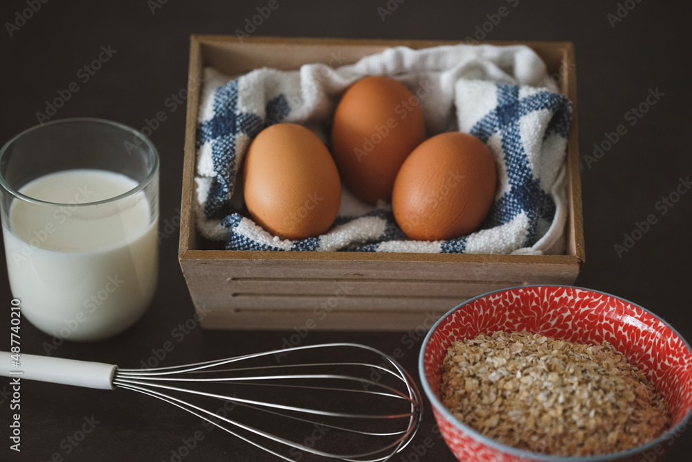 eggs and milk eggs and milk