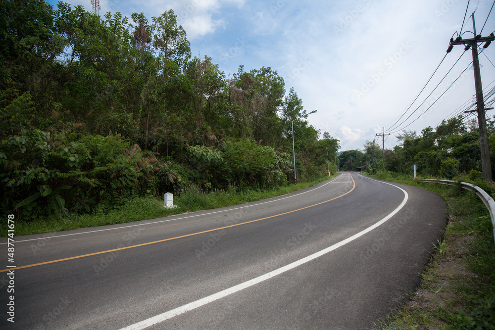 Highway road in countryside of Thailand