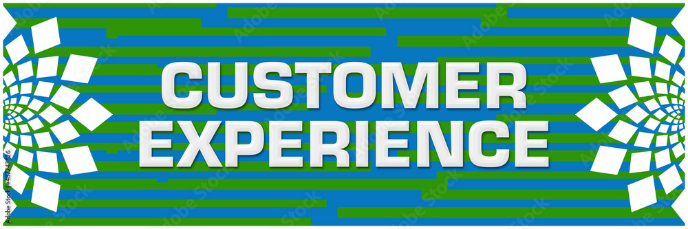 Customer Experience Green Blue Lines Texture Text Horizontal Customer Experience Green Blue Lines Texture Text Horizontal
