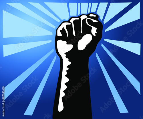 Flat Illustration of a winner-raised fist.
Flat vector, EPS 10.