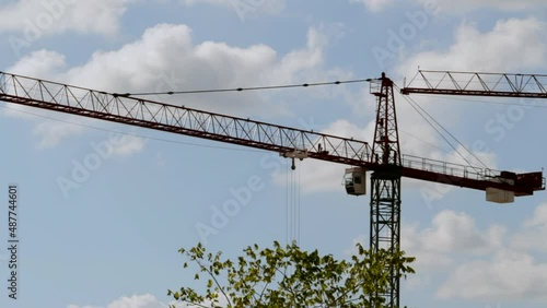 construction crane on blue sky