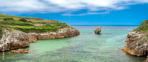 Beach of Buelna, Coastline and Cliffs, Cantabrian Sea, Buelna, Llanes, Asturias, Spain, Europe