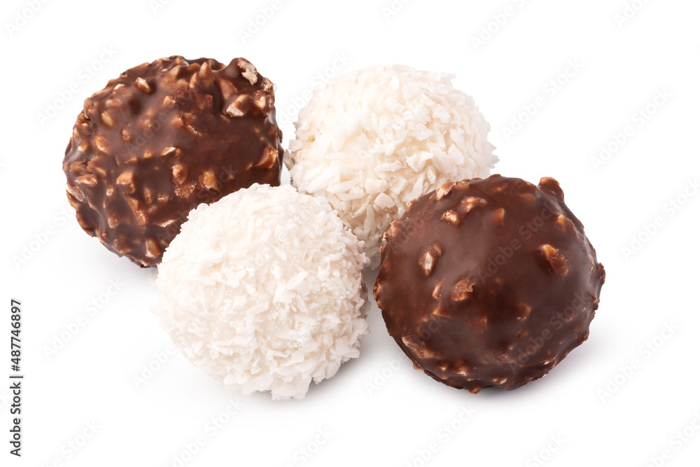 Chocolate Belgian candy isolated on white background Chocolate Belgian candy isolated on white background