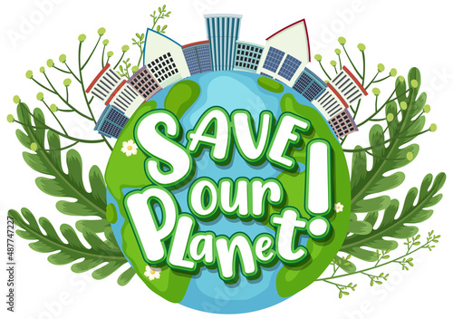 Save Our Planet typography logo design