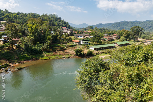 Nam Phak river and Muang La village , Oudomxay Province Laos