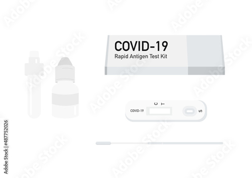 covid 19 rapid antigen test kit vector set isolated on white background ep32