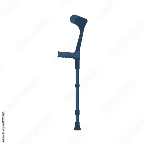 Elbow crutch on white background. Crutch icon isolated on white background. Vector illustration flat design. Help for a person with restriction.