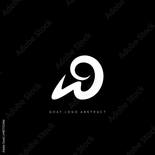 letter W abstract goat head logo