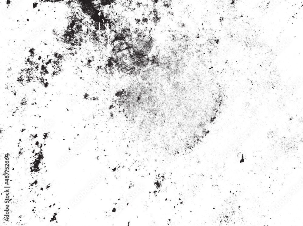 Distressed halftone grunge black and white vector texture -texture of concrete floor background for creation abstract vintage effect with noise and grain.