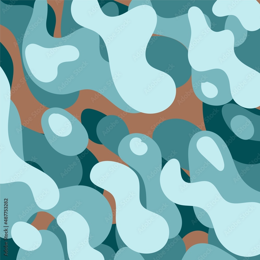 blue mud brown color fluid art abstract background concept design vector illustration