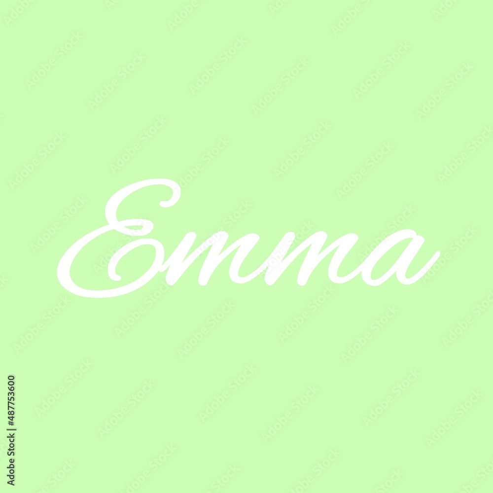The female name is Emma. Background with the female name Emma. A