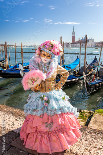 Colorful carnival masks at a traditional festival in Venice, Italy © Tomas Marek